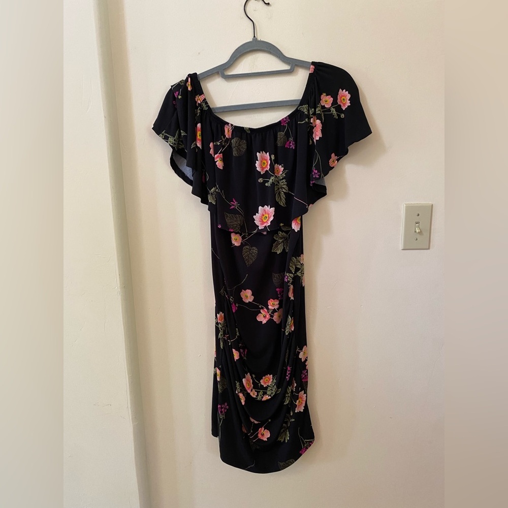 MyBump Luke 2:40 Maternity Dress Bundle (2) Floral & Polka Dot Ruffle Bodycon M - Picture 11 of 13